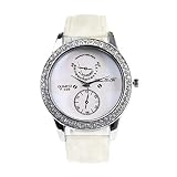 Lovelysunshiny F-329S Mode Unisex PU Lederband Metall Shell Armbanduhr
