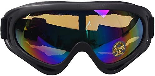 UMsky Adjustable UV Protective Outdoor Snowboard Ski Goggles Eyewear Safety Glasses Motorcycle Goggles Dust-proof Protective Combat Goggles Military Sunglasses Outdoor Tactical Goggles to Prevent Particulates in Colorful Lens (multicolour)