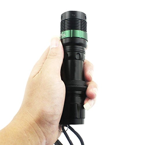400 Lumen Zoomable CREE XM-L Q5 LED Taschenlampe Zoom Lamp Light – 3 Modus Einstellbare Helligkeit Wasserdichte Design Taschenlampe Beleuchtung für Wandern, Camping & Outdoor Aktivitäten (Schwarz) - 2