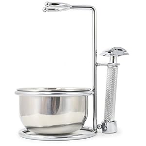 Executive Shaving Razor and Brush Stand with Lathering Bowl - Image 6