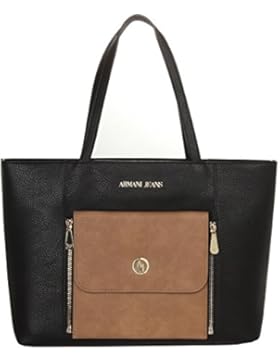 Armani Damen 095215_922056 Schultertasche, Schwarz/Sand