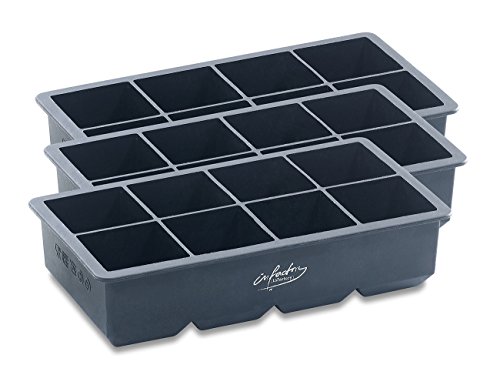 infactory XXXL-Eiswürfelform für 8 Eiswürfel (1 Liter), 3er-Set