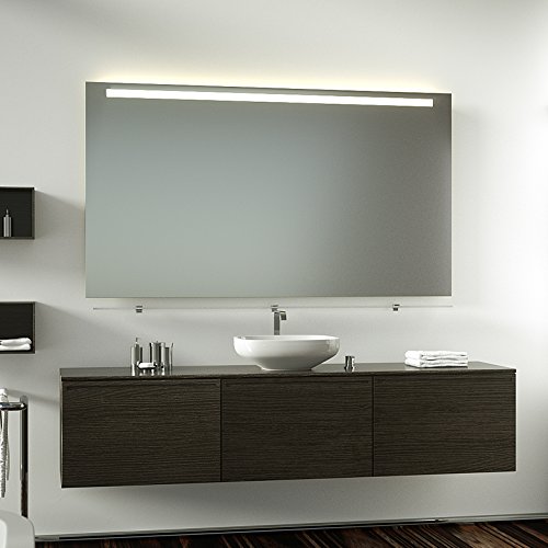 Badspiegel Lichtspiegel mit Schalter 100 cm Breit x 80 cm Hoch T5 Beleuchtung nur oben