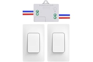 Cerhot Remote Light Switches Wireless, Interruttori di controllo remoto, Interruttore luce cinetico, Interruttore luce wireless Per luci Illuminazione domestica Senza batteria (US 1marce, 2V1 A)