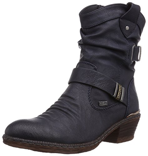 Rieker 93871-14, Women Cowboy Boots, Blue (Uniform/14), 4 UK (37 EU)