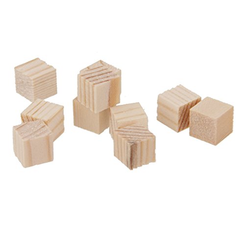 50Pcs Holz Basteln Holzwürfel Spielsteine Bastelmaterial Holz Quadrat Würfel - 6