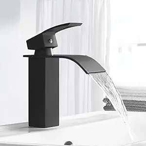 Aquieen Luxury Series Brass Hot and Cold Basin Mixer Tap (Cascada Black)