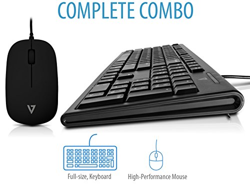 V7 CKU100IT Combo Tastatur und Maus (Italienisch, IT, Italian, USB, Media-Hot-Keys) schwarz - 4