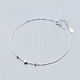 Thumby S925 Silber Armband Weibliche Süße Liebe Kleine Silberne Kugel Armband Persönlichkeit Temperament Herzform, Fußkettchen, Einheitsgröße