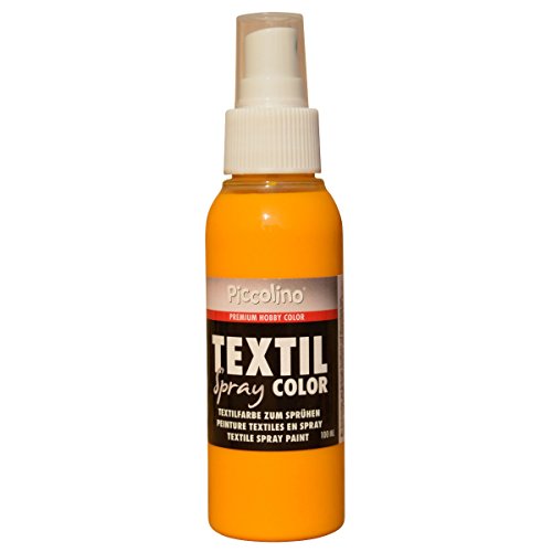 PICCOLINO Textil Spray - Textilsprühfarbe 100ml Gelb - Textilfarbe zum Sprühen / Sprayen
