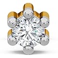 KISNA Real Gold & Diamond Nose Pin for Women