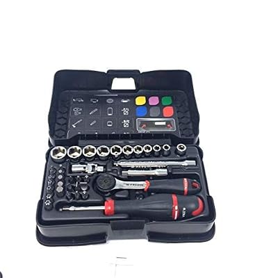 FACOM R.161-6P6 Coffret de Cliquet Plus Douilles 6 Pans, Multicolore, 1/4", Set de 37 Pièces