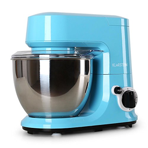 Klarstein Carina Azzura Küchenmaschine Teigknetmaschine (800 Watt, 6-stufige Geschwindigkeit, 4 Liter Schüssel) blau - 8