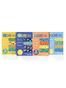 Aya Papaya Ouchie Non-Toxic Printed Jumbo Pack (80 Pack) - Yellow, Space Blue, Orange, Blue