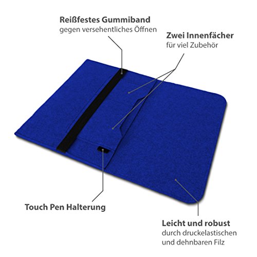 NAUC Trekstor Primebook C13 Notebook Sleeve H  lle Laptoptasche Schutzh  lle 13 3 Zoll Laptop Filz Case  Farben Blau