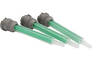 HE COSMOSTAR CosmoMix Square Static Mixer Nozzle Tube Tip, K-System Connection for 1:1/2:1 Mixing Ratio, 3.6 Inches, 16 Elements, 40 Pieces Epoxy Mixing Nozzle Tip, AB Glue Adhensive Gun Mixer (RSC01-08-16L))