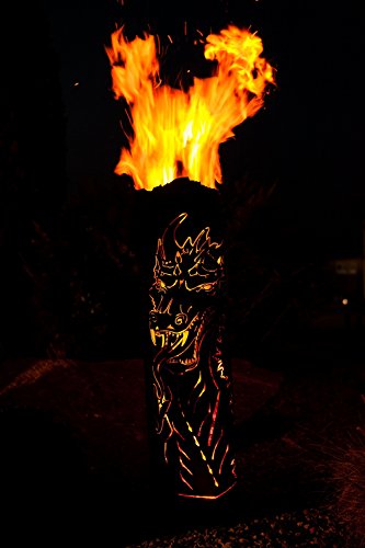 Feuersäule „Magischer Drache“ 125cm von Ferrum Säule Edelrost Rost - 3