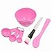 Facial Skin Care Mask Mixing Bowl Stick Brush Gauge Spoon Set Pink