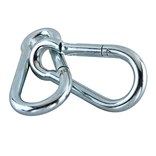 2 x Karabinerhaken Stahl verzinkt DIN5299 (140mm x 12mm) - 2