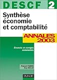 Image de Synthèse économie et comptabilité, DESCF numéro 2 : Annales 2003