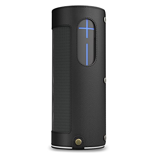 MoKo UE MEGABOOM Lautsprecher Hülle Abdeckung, Premium Kunstleder Schutzhülle Tasche Case mit Handschlaufe / Karabiner für UE MEGABOOM Bluetooth Wireless Speaker, Schwarz