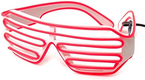Pink Light Up Unisex Shutter Glasses With EL Glowing Wire And 3 Settings - Perfect For a Party, Rave, Fancy Dress Costume &amp; Festival (Battery Powered), By Party Train Express