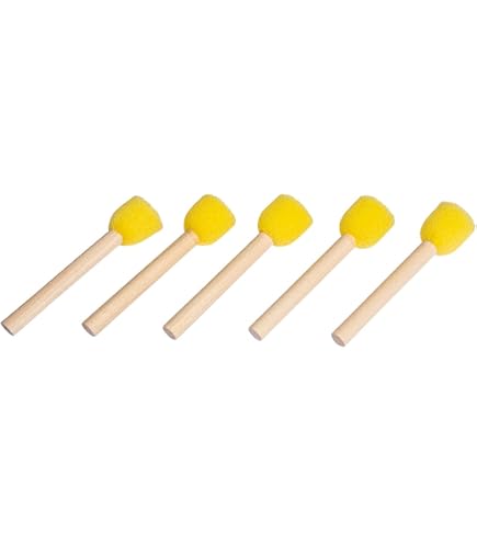 Lot Pinceaux Mousse Peinture Lot De 30 Pinceaux Éponge Ronds - 4 Tailles, Pour Peinture, DIY, Céramique, Enfants Pinceaux Peinture Acrylique Aquarelle