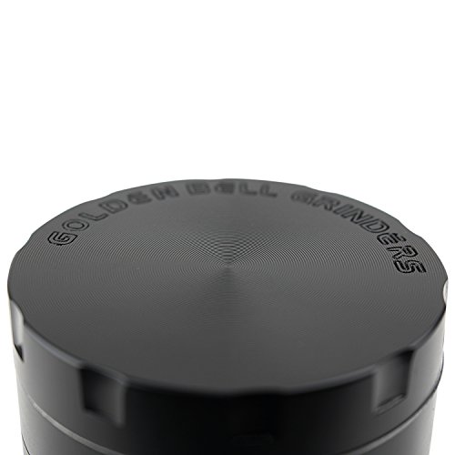 LIHAO Grinder 4tlg Crusher für Tabak Kräuter Gewürze Transparent Schwarz [Lebenslange Garantie] - 4