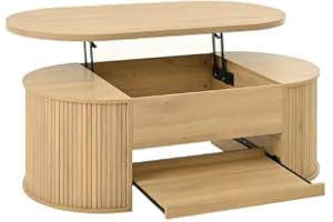 HAINEW Soffbord vardagsrumsbord med höjdjusterbar bordsskiva och dolt förvaringsutrymme, soffbord sidobord soffbord med utdra
