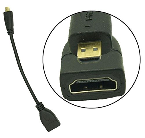 KRS - HD1 - High Speed HDMI Kabel schwarz für zB GoPro Hero 2 3 Adapterkabel micro HDMI-D Stecker zu HDMI-A Buchse