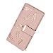 Produktbild Damen Art und Weise Leder Geldbörse Art und Weise Portemonnaie Hohle Goldblatt Große Kapazität Geldbeutel Wallet Mädchen Handtasche Süß Leder Börse Brieftasche Reißverschluss Münzbörse Clutch Rosa
