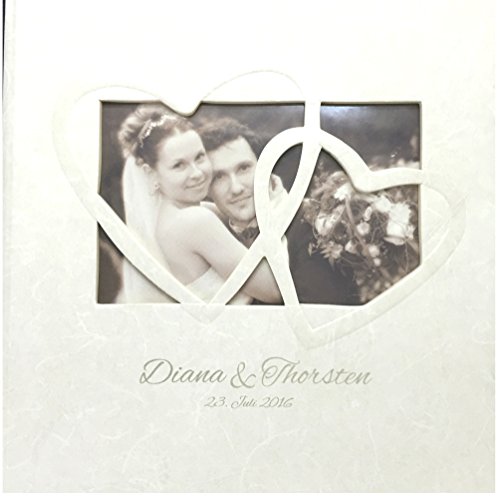 Walther GB-123 Gästebuch zur Hochzeit Sweat Heart mit individueller Namens-und Datumsgravur 23×25 cm - 2