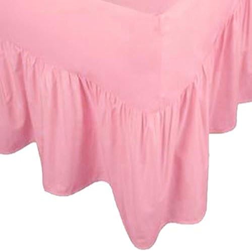 Poly Cotton Fitted Valance Bed Sheets In Various Colors &amp; Sizes (Single, Pink)