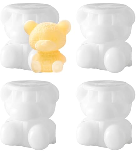 2 Stampi In Silicone Per Cubetti Di Ghiaccio A Forma Di Orso 3D, Per Bevande, Cioccolato E Candele, Resistenti Da -40° A 230°C