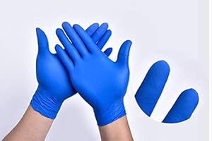G&S The Basic Nitrile Exam Gloves - Medical Grade, Powder Free, Latex Rubber Free, Disposable, Non Sterile, Food Safe, Textured, Blue Color, Convenient Dispenser Pack of 100 (M) Size M