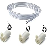 RUNCCI-YUN 3pcs Mini Water Pump DC 3V 5V Micro Submersible Motor Pump, Mini Brushless Water Pump+ 3M Clear Vinyl Tubing Flexi