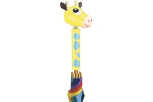 VILAC - Jeux et Jouets - Parapluie PAF Flip Flap la Girafe en bois laqué - Jaune - Jeu pour Enfants dès 3 ans - Multicouleur - Fabriqué en France - 4417S