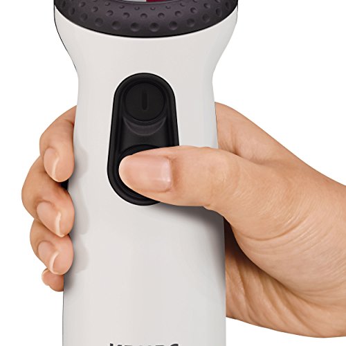 Krups HZ3051 Stabmixer Perfect Mix 9000 Plus inkl. Mixbecher, Mini-Zerkleinerer und Schneebesen, 4-Messer, 20 Geschwindigkeitsstufen, Turbostufe, 750 W, hochglanz weiß / grau / edelstahl gebürstet - 8