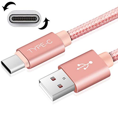 YooGoal 3Pcs <1m 2m 3m> Câble USB C 3.1 Type C Cable, Type-C Cable Fast Charger Hi-Speed Cordon Tressé en Nylon pour New Macbook Google Huawei Samsung Galaxy S10 Note10 et Plus - Rose