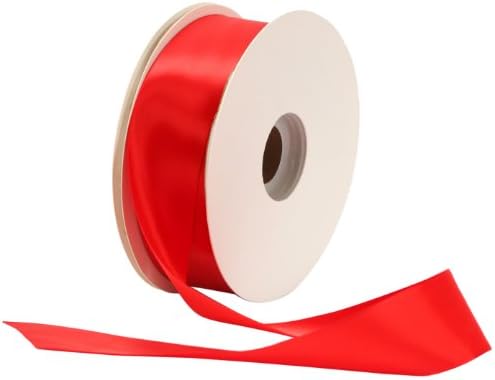 Offray Single Face Satin Craft  1-1/2-Inch by 50-Yard Ribbon Spool, Red
