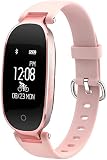 Findtime Damen Fitness Trackers Digital Quarzwerk Schrittzähler Kalorienzähler Herzfrequenz Musik Kamera IP67 Wasserdichte Aktivitätstracker