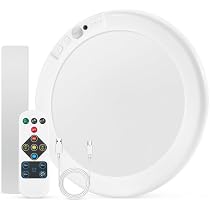 Plafonnier LED à Détecteur De Mouvement Sans Fil - Rechargeable USB 7000mAh - 3 Couleurs & 5 Intensités - Pour WC, Cave, Garage - 6