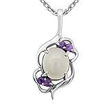 Color vibrante: La piedra lunar, amatista collar colgante está aquí para una agradable sorpresa usted con él es vibrante, amatista color. Aparte de la Vía brillante color de plata de ley 925 y el animado blanco, amatista color, este colgante es un símbolo de poder de las mujeres.