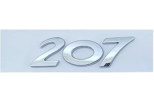 NIBOTT 3D ABS Chrome Noir Coffre De Voiture Badge Decal Fit for Peugeot 206 207 301 307 308 408 508 Logo Emblème Lettres Numéro Autocollant Accessoires (Color : Chrome 207)