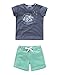 United Colors of Benetton Baby-Boys Multi T-shirt and Short Set, Blue (Navy/Turquoise), 6-9 Months (Manufacturer Size:68 6-9 Months)