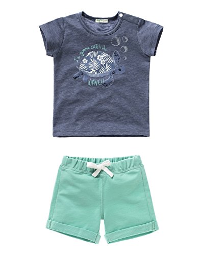 United Colors of Benetton Baby-Boys Multi T-shirt and Short Set, Blue (Navy/Turquoise), 6-9 Months (Manufacturer Size:68 6-9 Months)