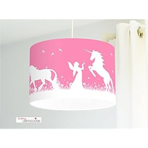 Lampenschirm - Einhörner und Elfen - 35cm - Wunschfarbe und Größe auf Anfrage