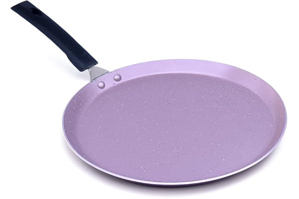 Wonderchef Valencia Non-Stick 28 Cm Dosa Tawa Cool Touch Bakelite Handle Pure Grade Aluminium PFOA Free 1 Year Warranty Purple