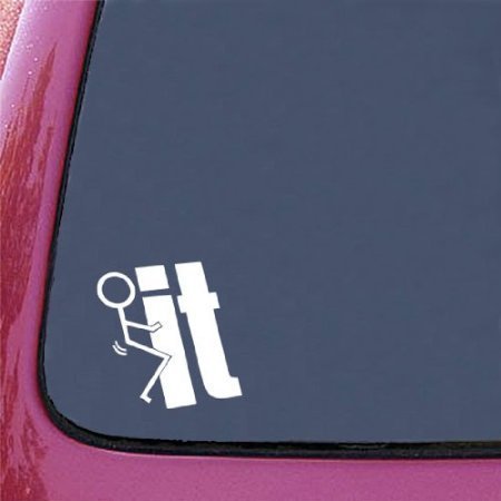 F**K IT FUNNY JDM 5.5' WHITE Vinyl Decal Window Sticker for Laptop, Ipad, Window, Wall, Car, Truck, Motorcycle by Prodashop