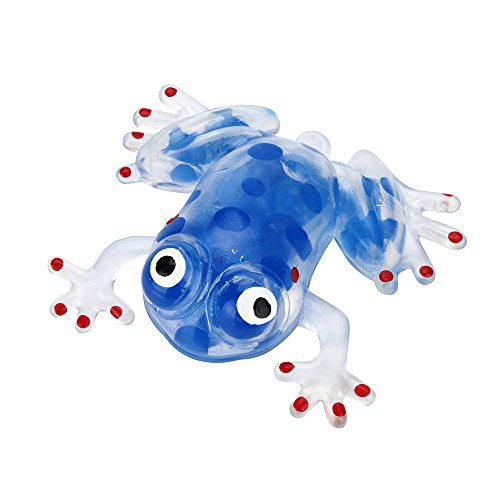 Preisvergleich Produktbild Zolimix Squeeze Spielzeug Dekompressionsspielzeug, Zolimx Perlen-Druck-Ball-klebrige Presse-Frösche der Neuheit-6cm, die Druck-Entlastungs-Spielzeug zusammendrücken (Blau)